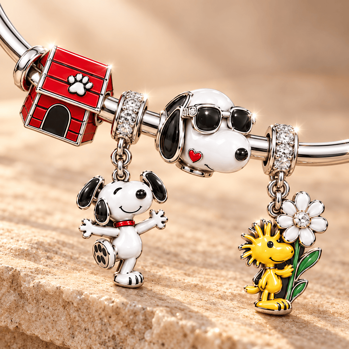 SNPY Sliver Charm Bracelet Set TMH