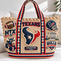 HTX Straw-Style Embellished Tote Bag NTKO