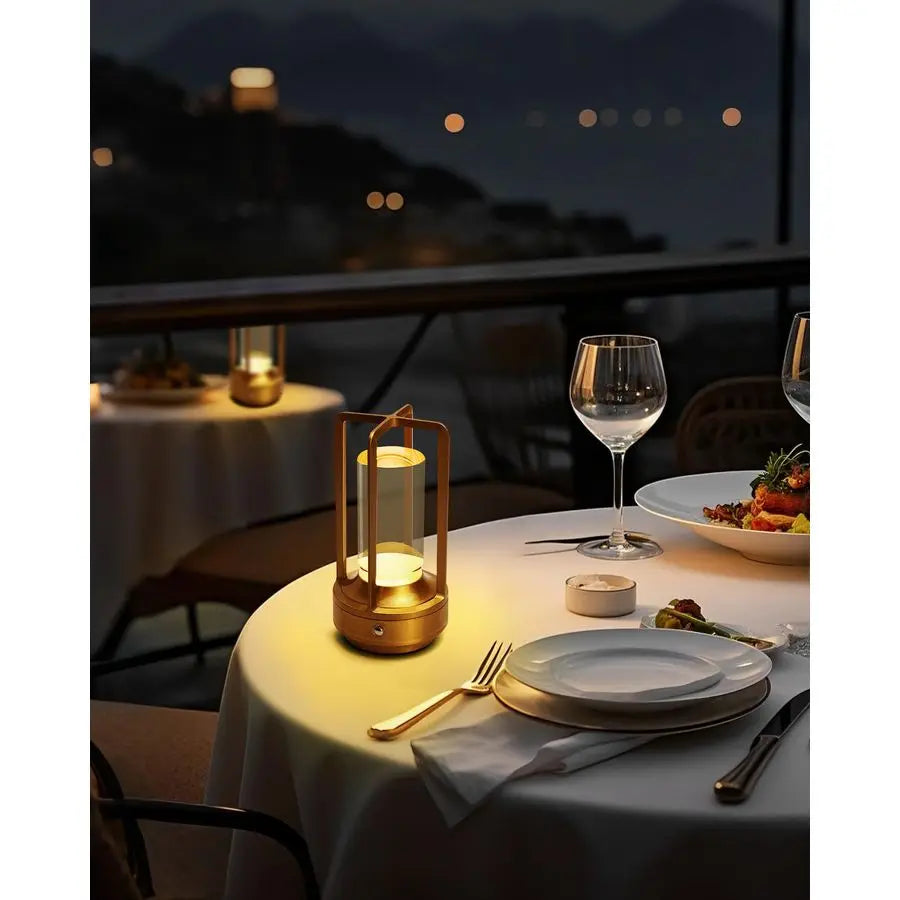 of 2 Cordless Table Lamps, LED Rechargeable Battery Operated Desk Lamps with 3 Color Stepless Dimmable, Small Light Portable for