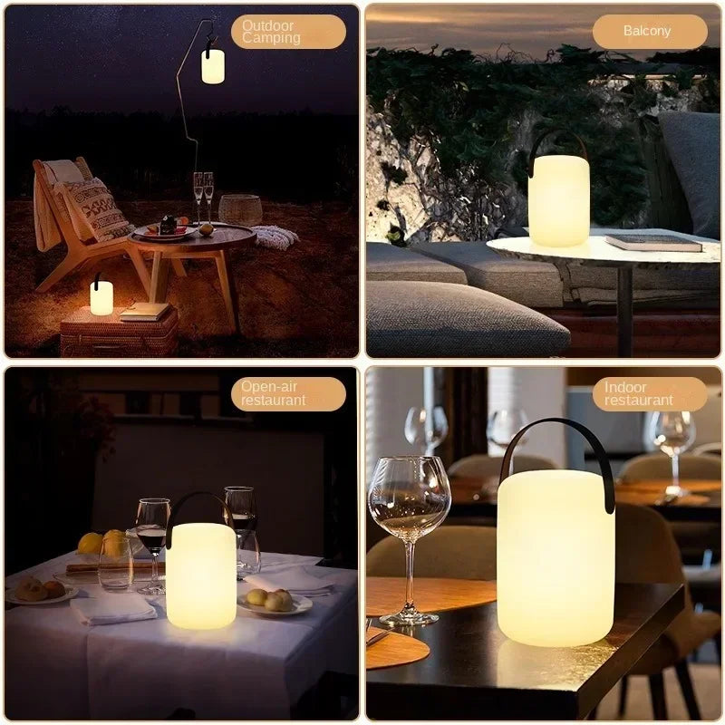 Outdoor Waterproof Cordless Table Lamp Smart Remote Control RGB LED Camping Lamp Usb Charging Portable Lamp room decoration