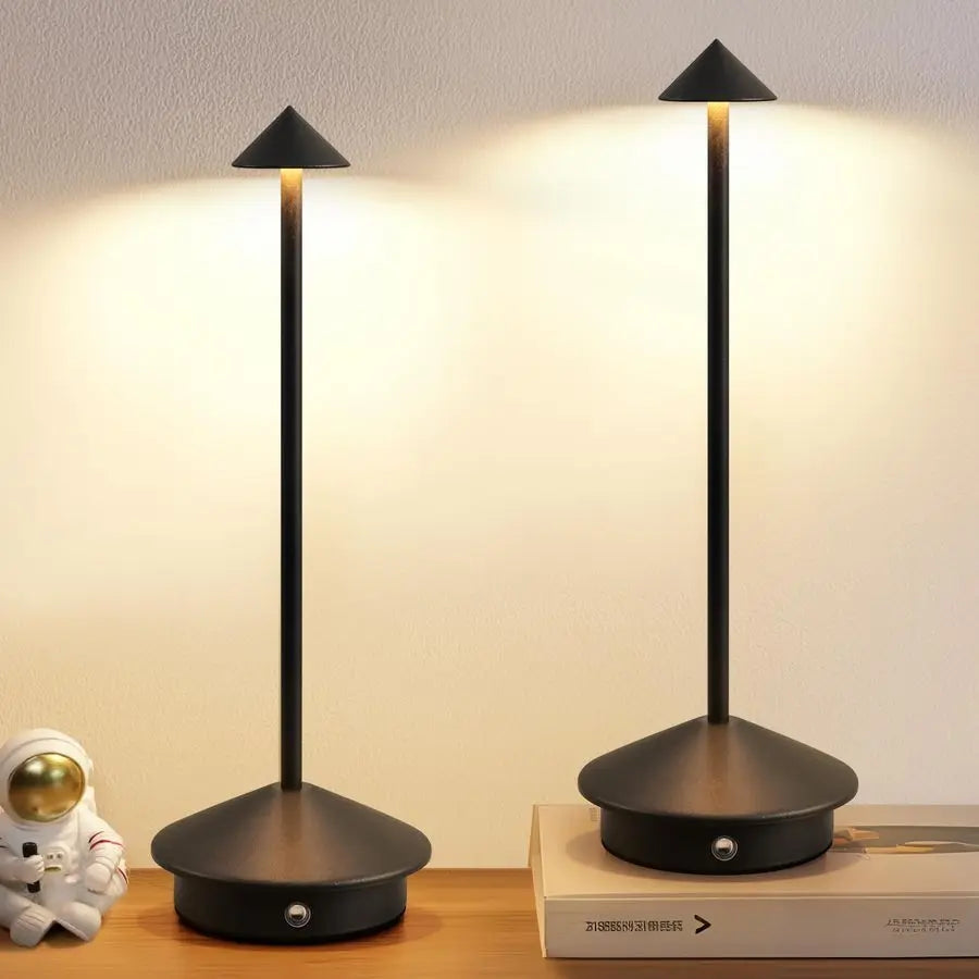 Cordless Table Lamp Set of 2, Portable LED Desk Lamps, 5000mAh Rechargeable Battery Operated Lighting for Bedroom Dining Room Re