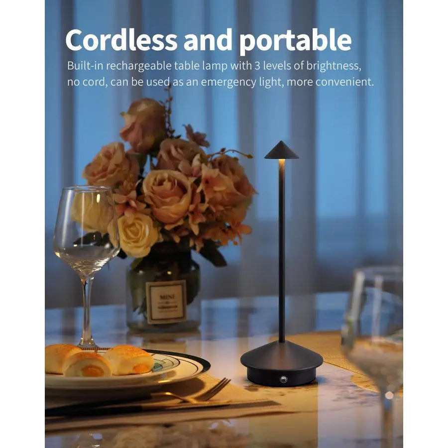 Cordless Table Lamp Set of 2, Portable LED Desk Lamps, 5000mAh Rechargeable Battery Operated Lighting for Bedroom Dining Room Re